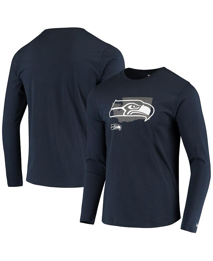 New Era Men's College Navy Seattle Seahawks State Long Sleeve T-shirt ...