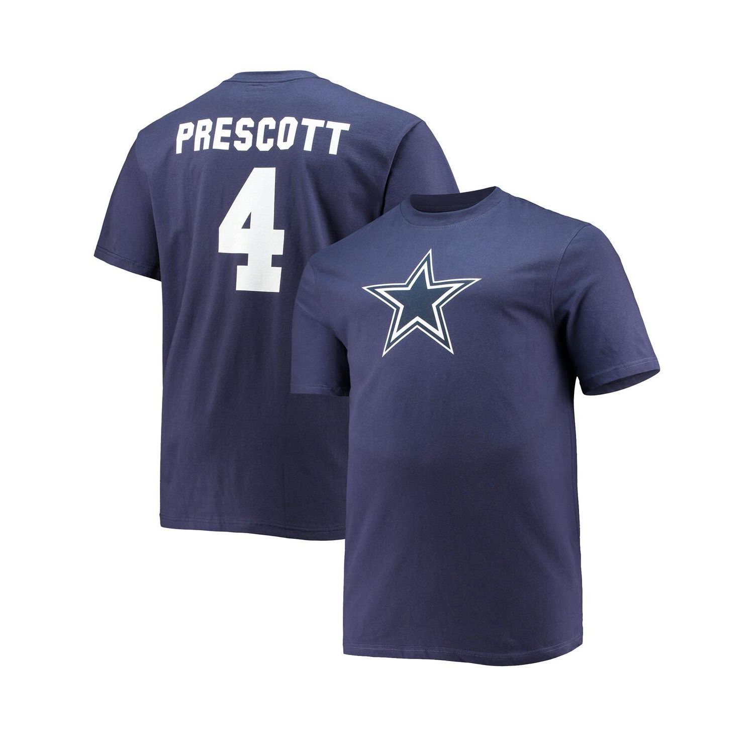 Men's Dak Prescott Navy Dallas Cowboys Big and Tall Player Name and Number T-shirt