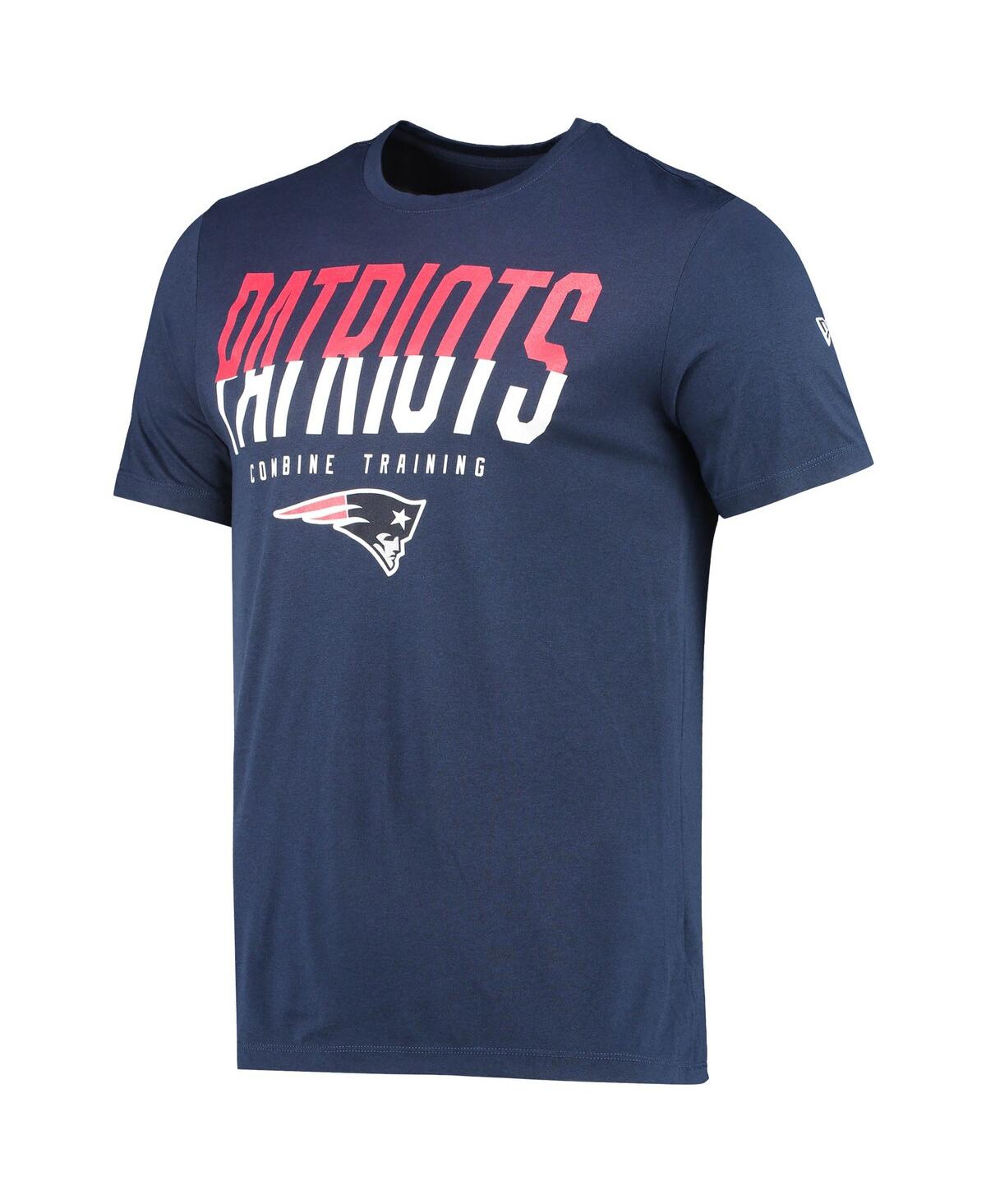 New Era Navy New England Patriots Combine Authentic Big Stage T-shirt In Navy