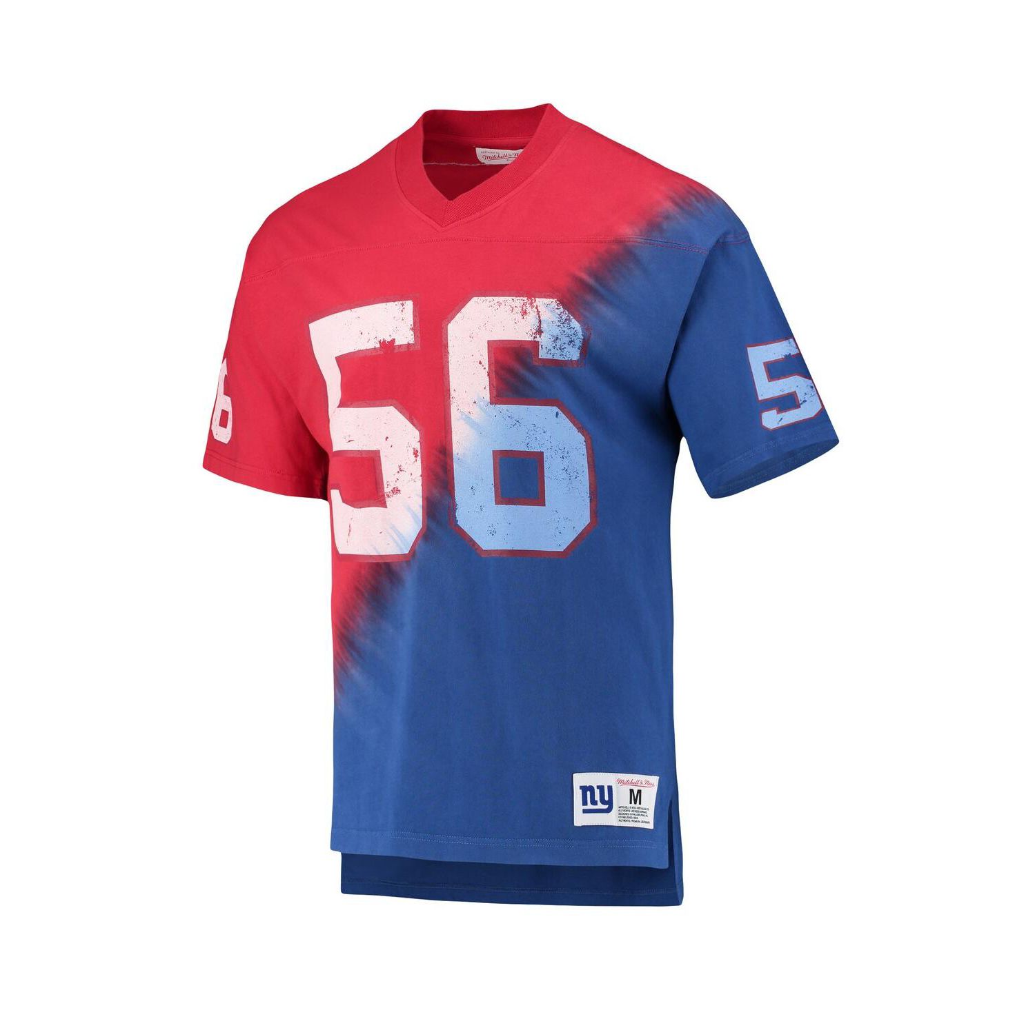 Men's Lawrence Taylor Red, Royal New York Giants Retired Player Name and Number Diagonal Tie-Dye V-Neck T-shirt