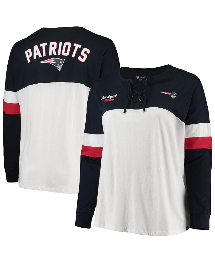 New Era Women s White Navy New England Patriots Plus Size