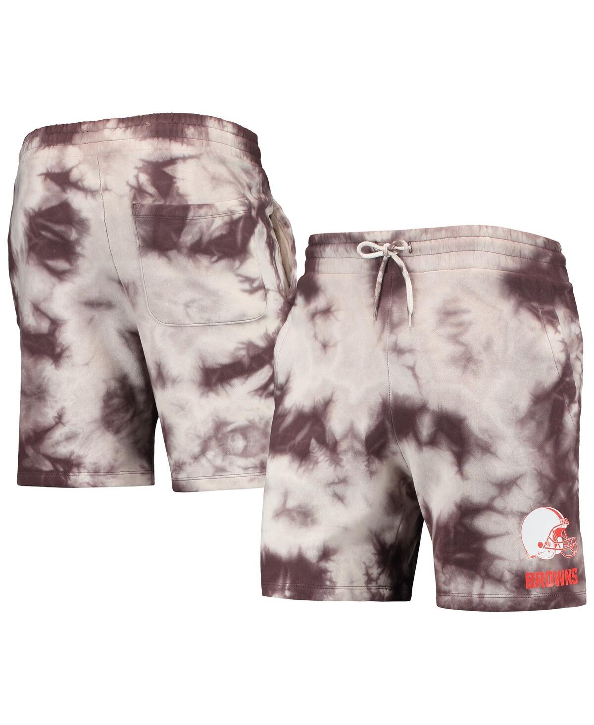 NEW ERA MEN'S NEW ERA BROWN CLEVELAND BROWNS TIE-DYE SHORTS 