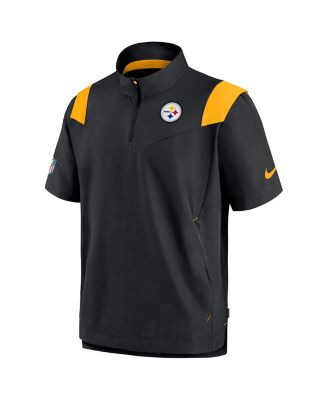 Men's Black Pittsburgh Steelers Coaches Chevron Lockup Pullover Top