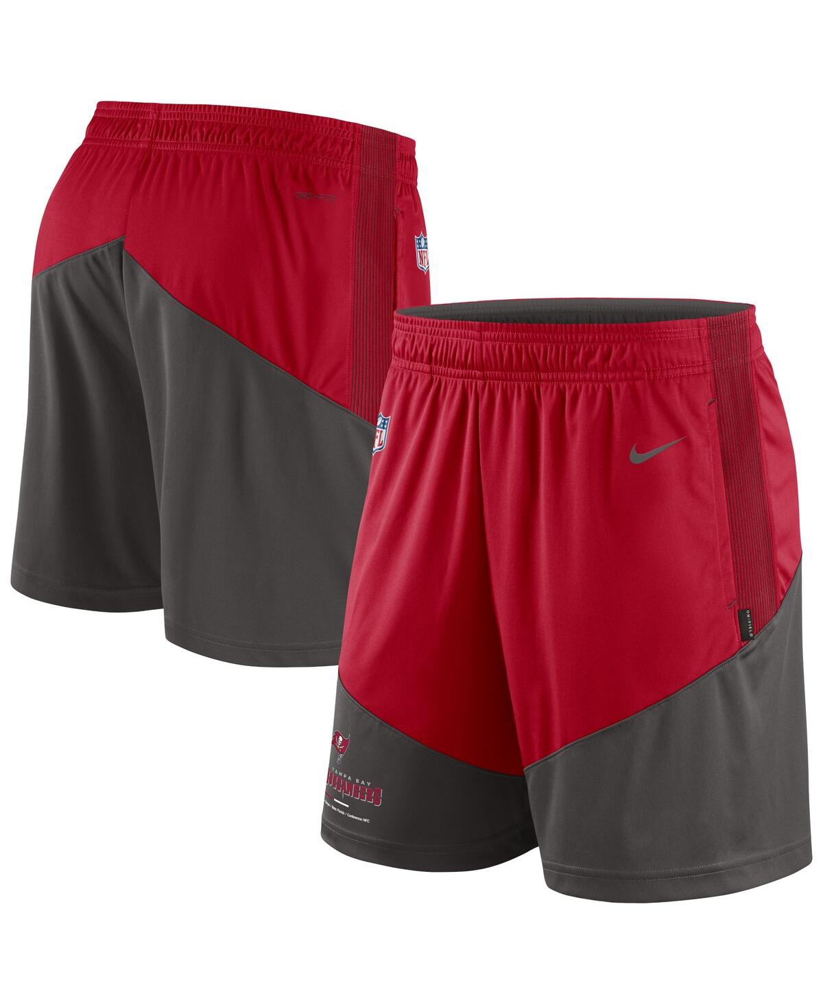 Shop Nike Men's  Red, Pewter Tampa Bay Buccaneers Primary Lockup Performance Shorts In Red,pewter