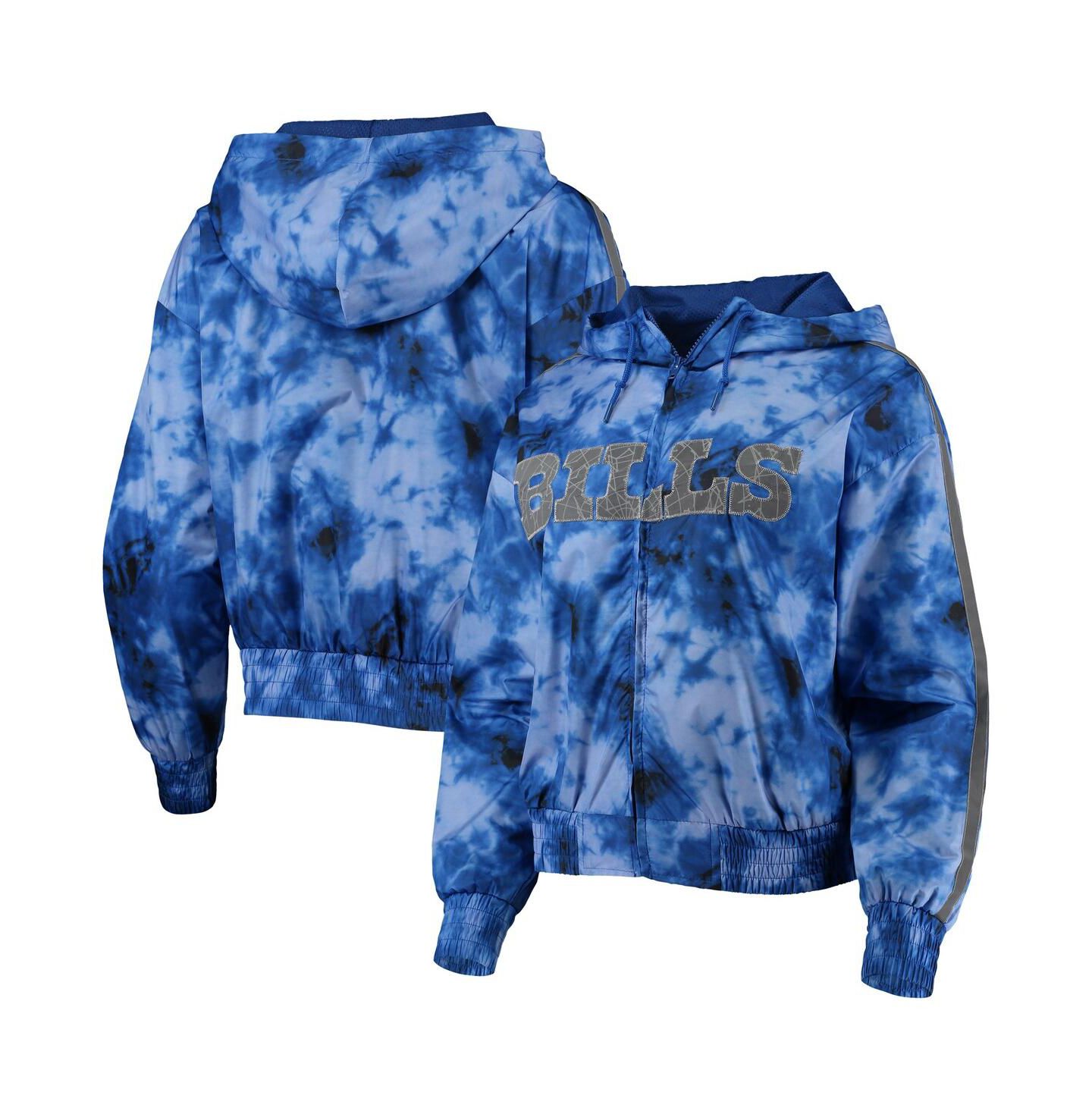 Женская куртка Mitchell & Ness Royal Buffalo Bills Galaxy Full-Zip Windbreaker Hoodie Jacket — фото 1