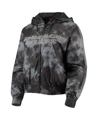 Women's Black Chicago Bears Galaxy Full-Zip Windbreaker Hoodie Jacket