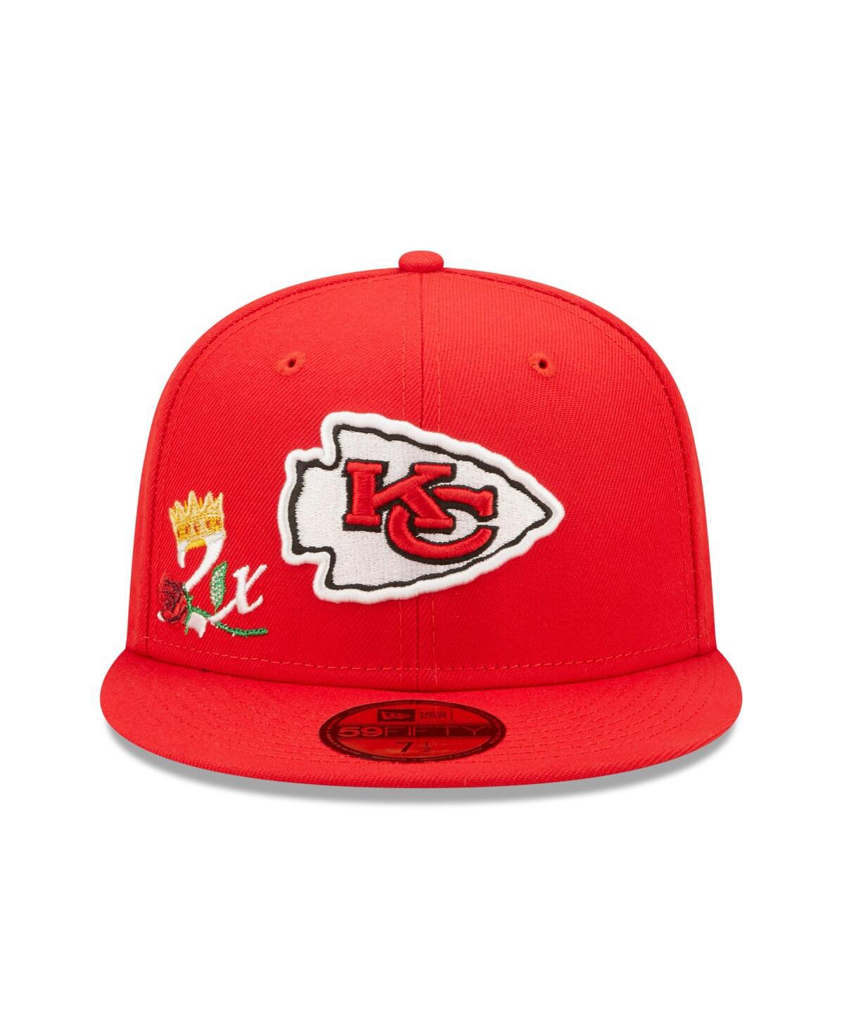 Shop New Era Men's  Red Kansas City Chiefs Crown 2x Super Bowl Champions 59fifty Fitted Hat