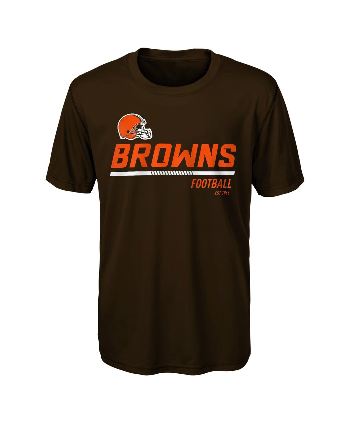 Outerstuff Kids' Big Boys Brown Cleveland Browns Engaged T-shirt