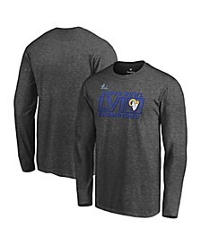 Men's Branded Charcoal Los Angeles Rams Super Bowl LVI Champions Big and Tall Fumble Long Sleeve T-shirt