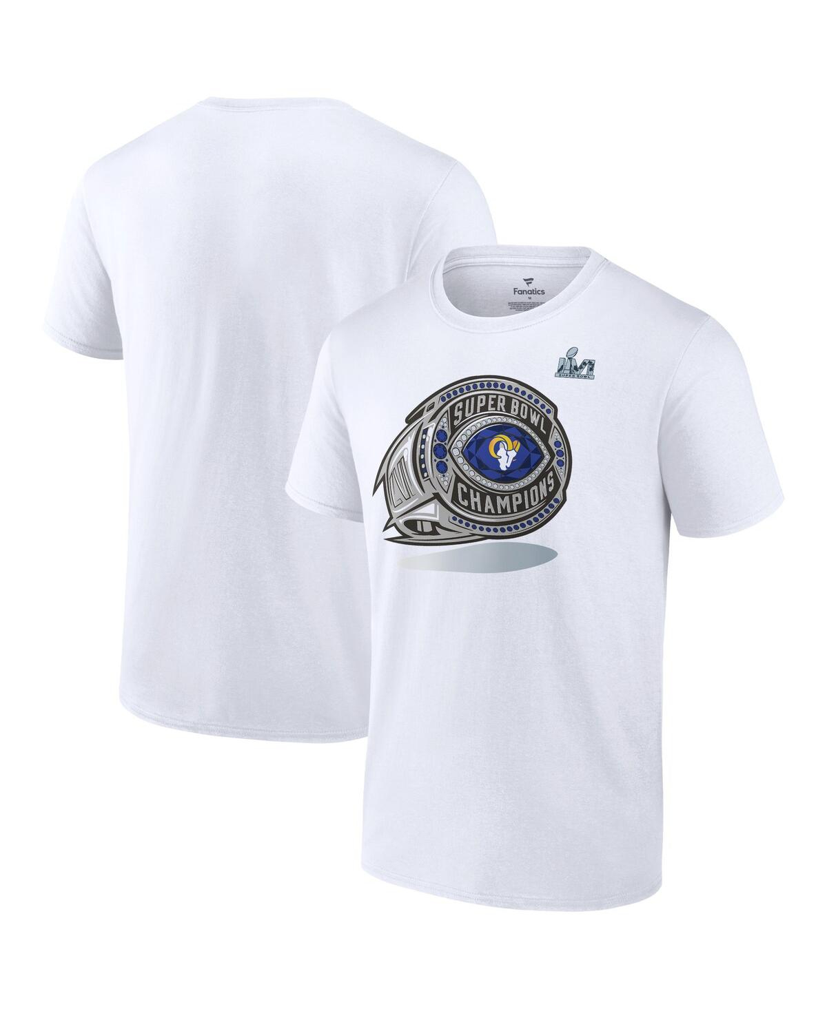 Shop Fanatics Men's  White Los Angeles Rams Super Bowl Lvi Champions Big And Tall Ring T-shirt