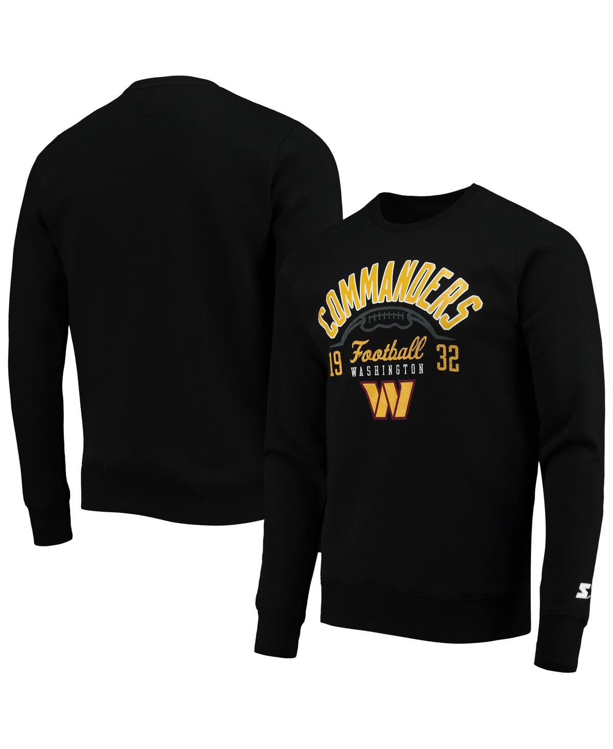 Men's Starter Black Washington Commanders Pullover Sweatshirt - Black