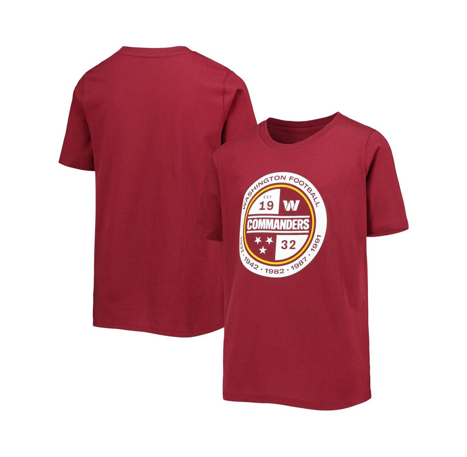 Big Boys Burgundy Washington Commanders Secondary Logo T-shirt