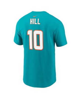 Men's Tyreek Hill Aqua Miami Dolphins Player Name & Number T-shirt