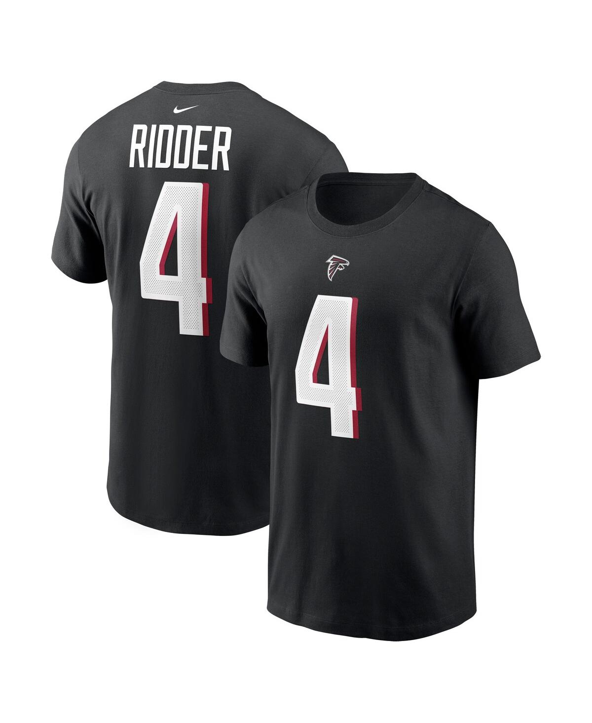 Men's Nike Desmond Ridder Black Atlanta Falcons 2022 Nfl Draft Pick Player Name & Number T-shirt