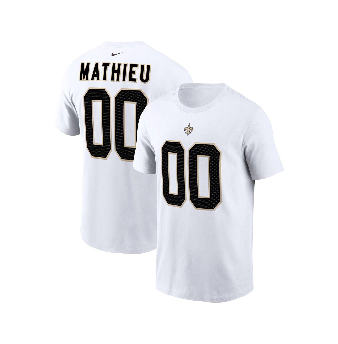 Мужская футболка Nike Tyrann Mathieu White New Orleans Saints Player Name & Number — фото 2