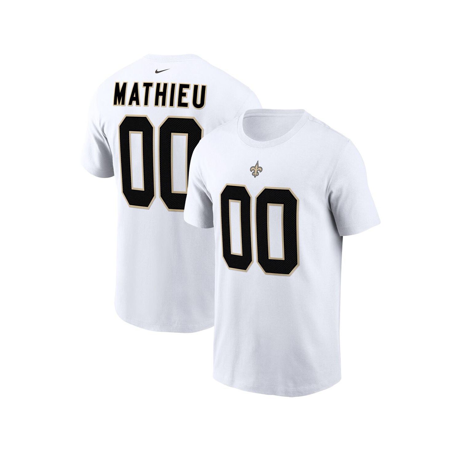 Men's Tyrann Mathieu White New Orleans Saints Player Name & Number T-shirt