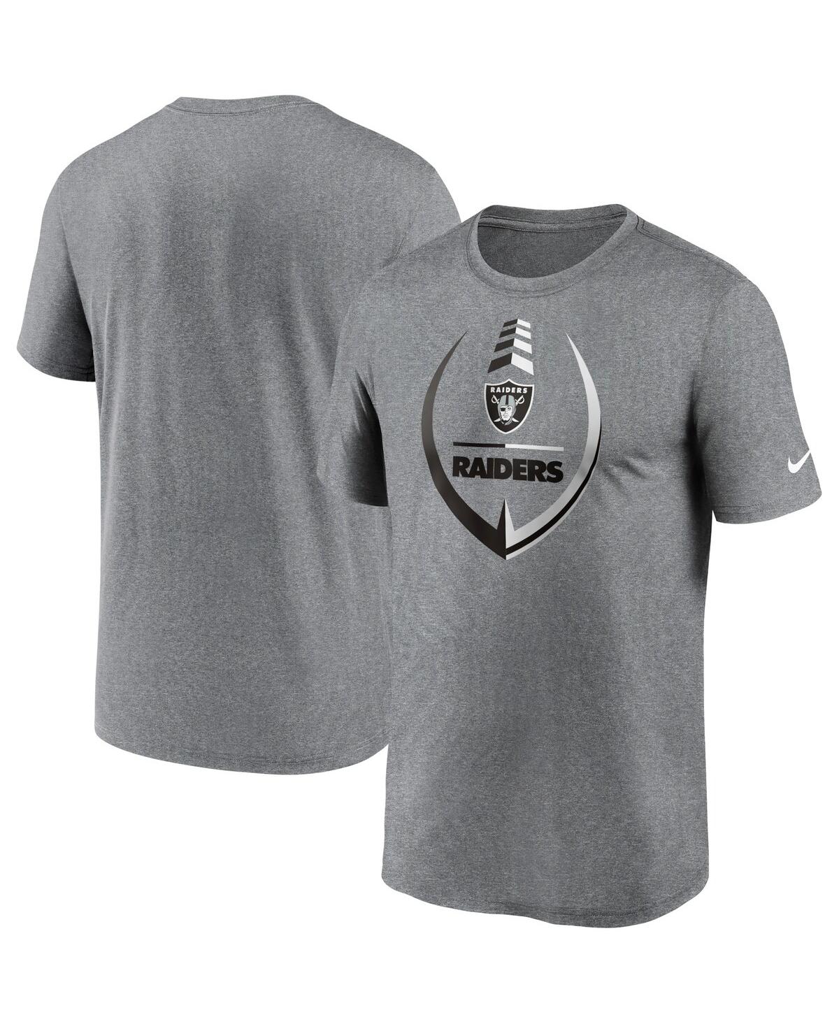 Nike Men's  Heathered Gray Las Vegas Raiders Icon Legend Performance T-shirt In Heathered Gray