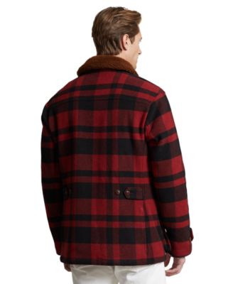 Polo Ralph Lauren Men's Shearling-Collar Plaid Barn Coat