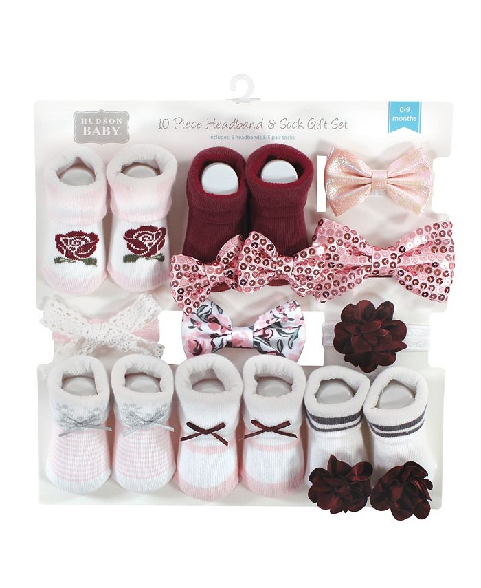 Hudson Baby Baby Girls Headband and Socks 10 Piece Set Macy s