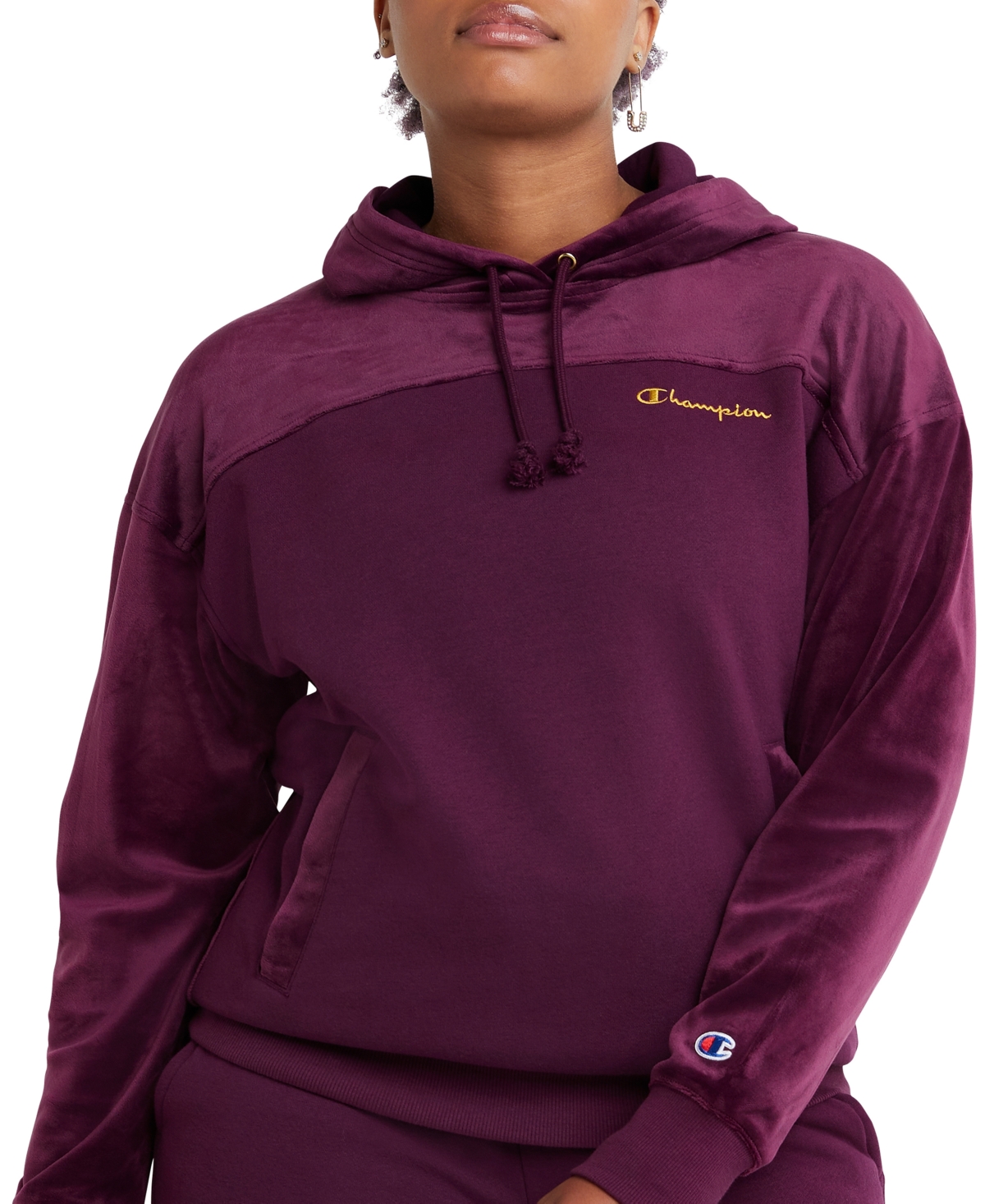Champion Women's Velour Blocked Hoodie