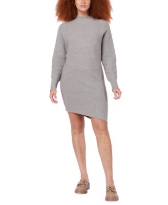 Black Tape Women's Long Sleeve Asymmetrical Sweater Dress - Stone Grey - Size M