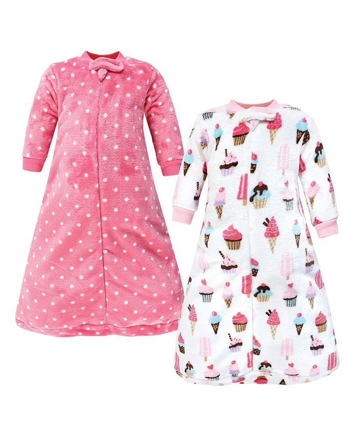 Hudson Baby Baby Girls Plush Long Sleeve Wearable Sleeping Bag Blankets