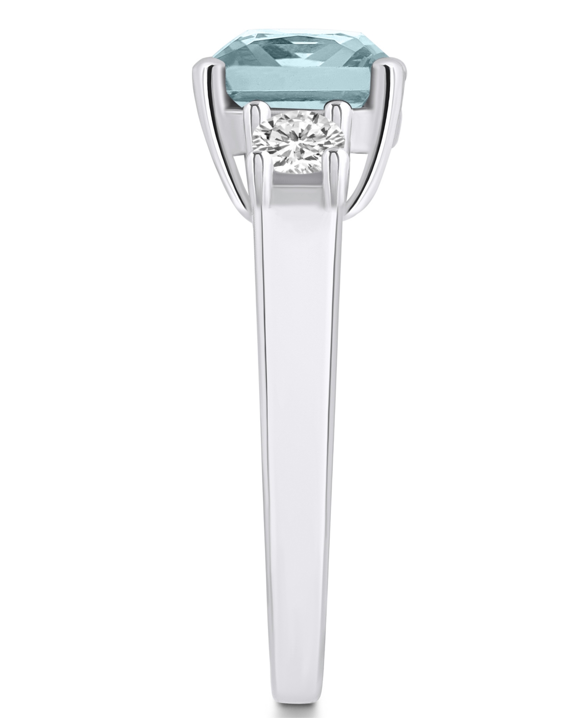 Macy's(2 ct. t.w.) and Diamond (1/3 ct. t.w.) Ring in 14K White Gold - Aquamarine