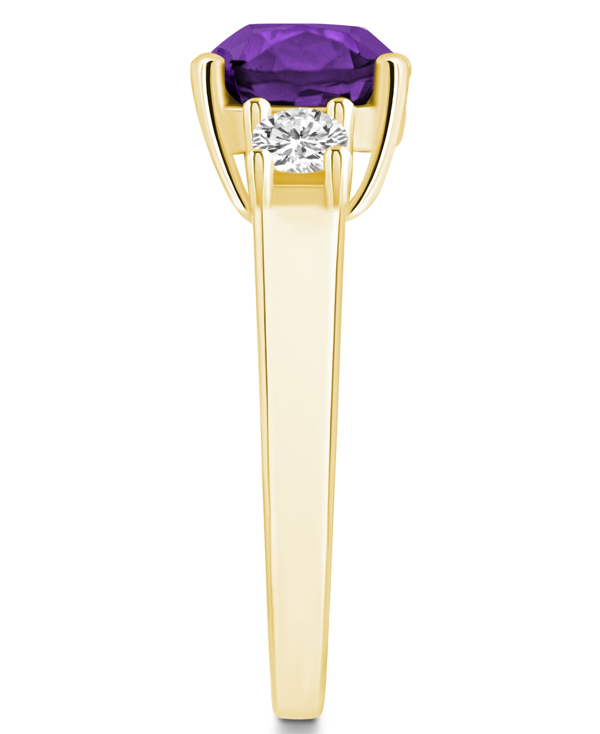 Macy's(2 ct. t.w.) and Diamond (1/3 ct. t.w.) Ring in 14K Yellow Gold - Amethyst