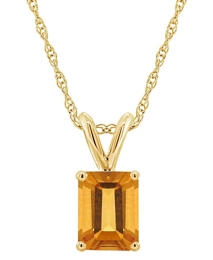Macy s Citrine 1 5 8 ct.t.w Pendant Necklace in 14K Yellow Gold