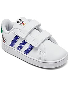 Toddler Kids Disney Mickey Mouse Grand Court Hook-And-Loop Casual Sneakers from Finish Line