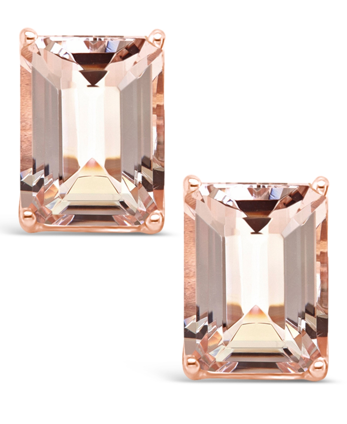 Macy's(2-3/4 ct. t.w.) Stud Earrings in 14K Rose Gold - Morganite