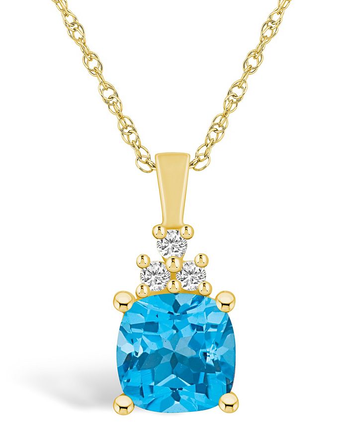 Macys blue online topaz necklace