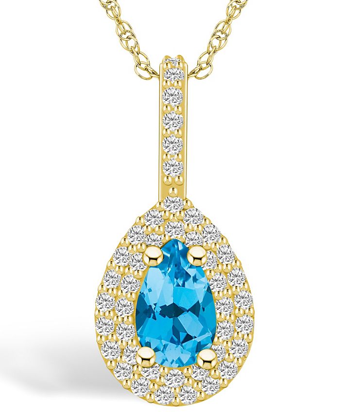 Macy's blue topaz necklace discount