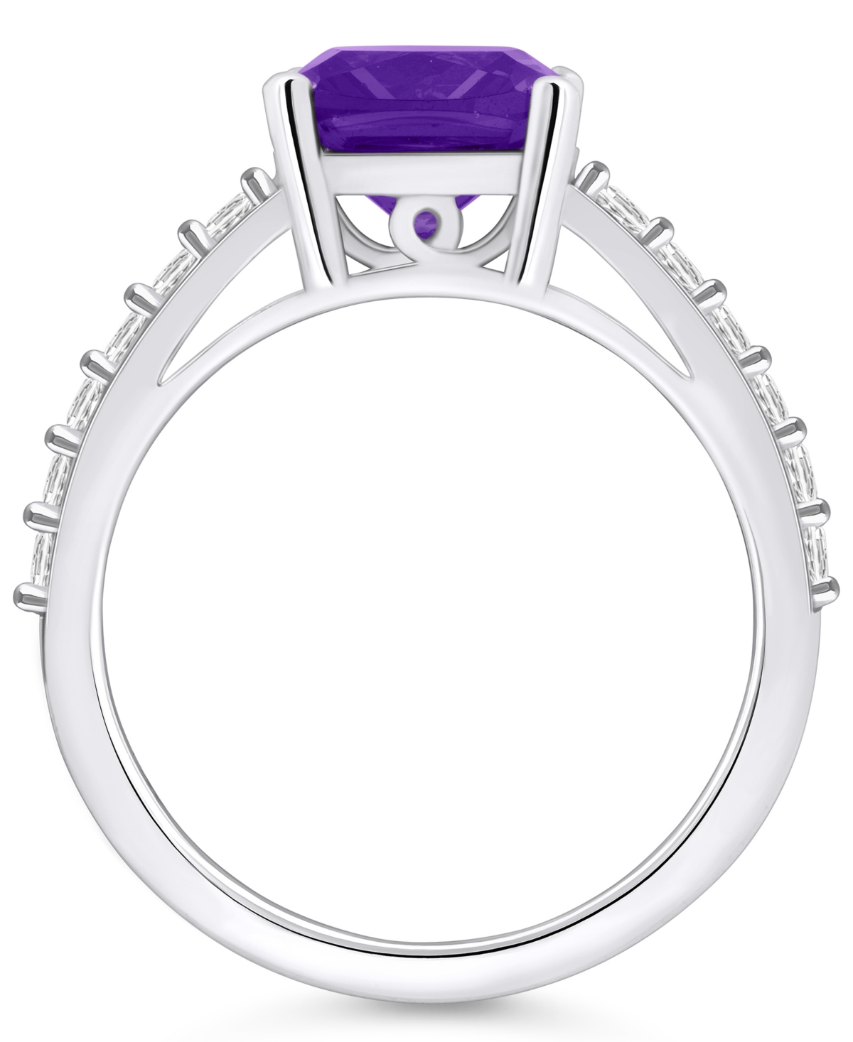 Macy's(2 Ct. T.w.) and Diamond (1/3 Ct. T.w.) Ring in 14K White Gold - Amethyst