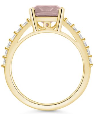 Morganite (2 Ct. T.W.) and Diamond (1/3 Ct. T.W.) Ring in 14K Yellow Gold
