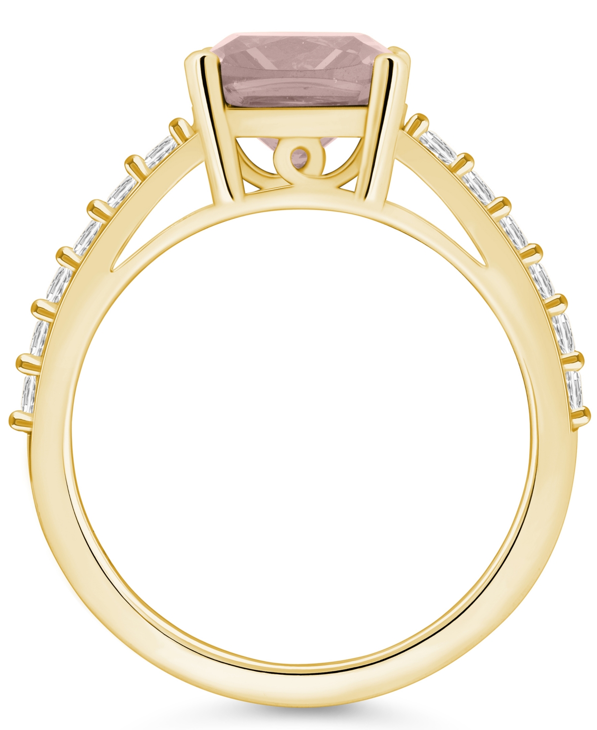 Macy's(2 Ct. T.w.) and Diamond (1/3 Ct. T.w.) Ring in 14K Yellow Gold - Morganite