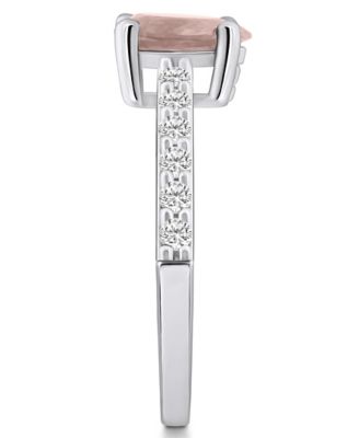 Morganite (3/4 Ct. T.W.) and Diamond (1/3 Ct. T.W.) Ring in 14K White Gold