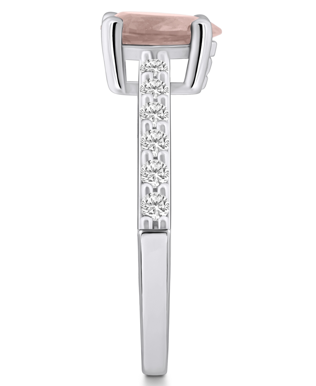 Macy's(3/4 Ct. T.w.) and Diamond (1/3 Ct. T.w.) Ring in 14K White Gold - Morganite