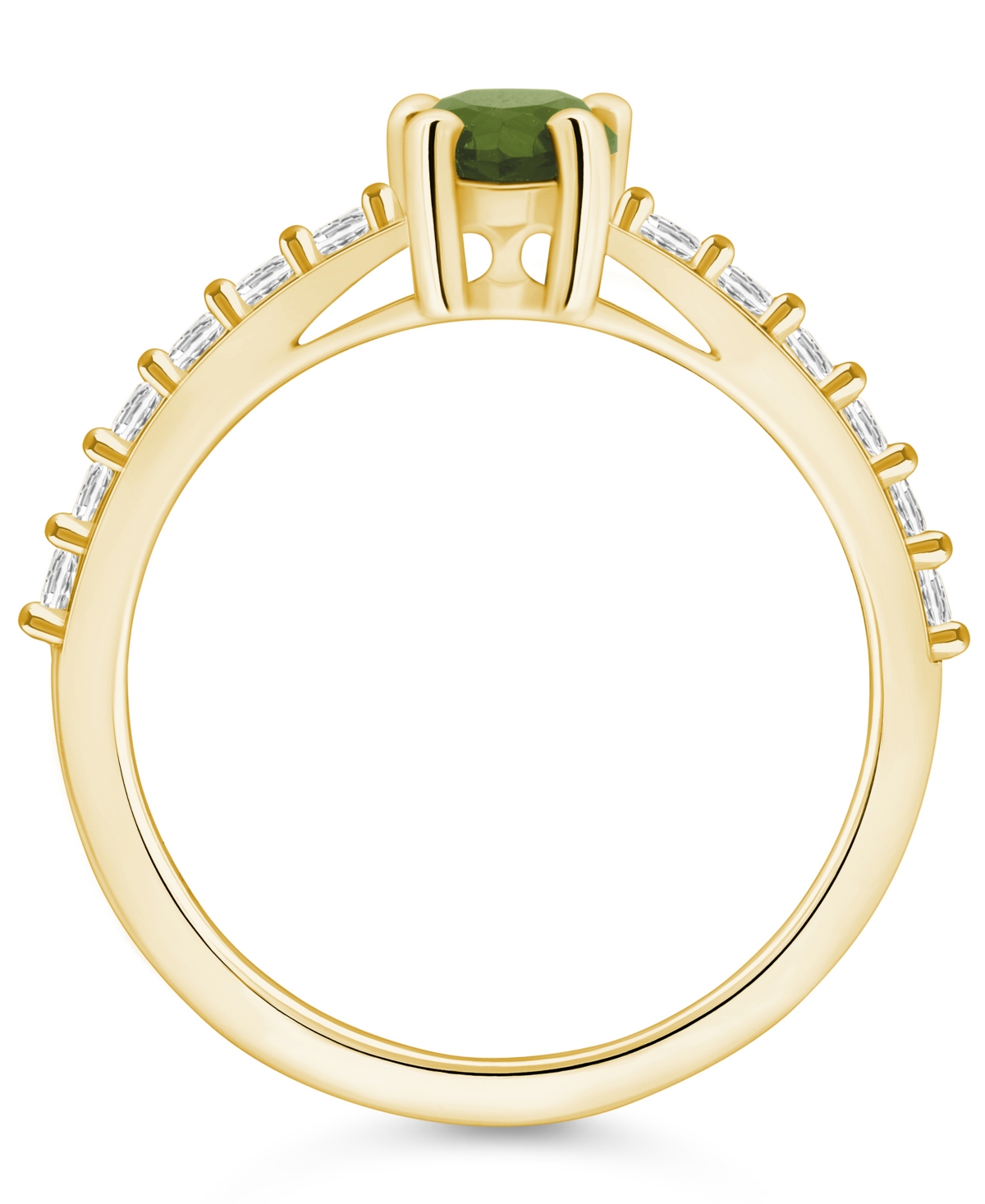 Macy's(1 Ct. T.w.) and Diamond (1/3 Ct. T.w.) Ring in 14K Yellow Gold - Peridot