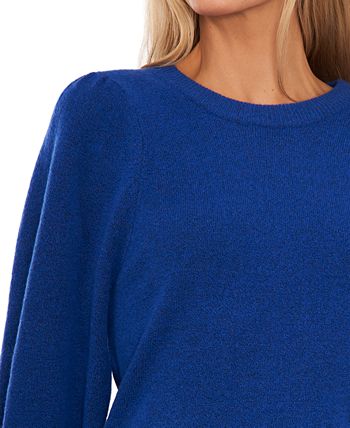 CeCe Women's Long Sleeve Puff-Sleeve Crew Neck Sweater - Macy's