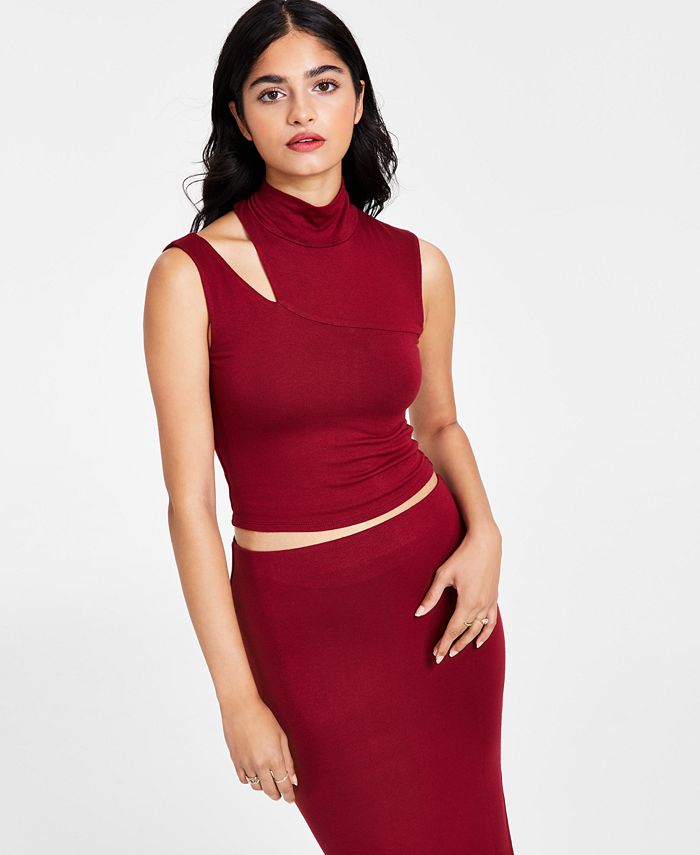 Bar III Women’s Cutout Cropped Top, Created for Macy’s Macy's