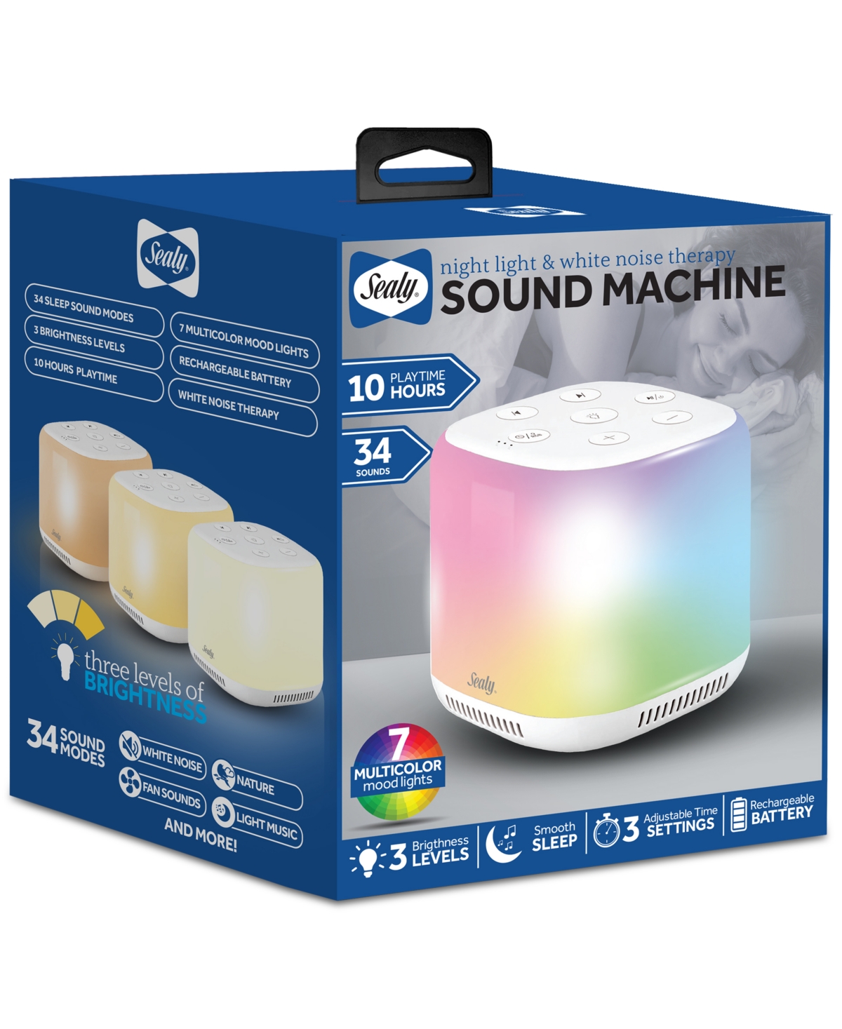 Shop Sealy Cordless Light & Sound Multicolor Led Sleep Speaker In White