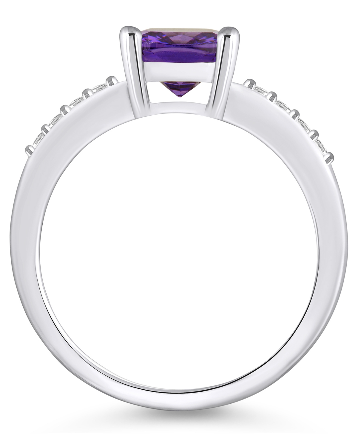 Macy'sand Diamond Ring (2 ct.t.w and 1/8 ct.t.w) 14K White Gold - Amethyst