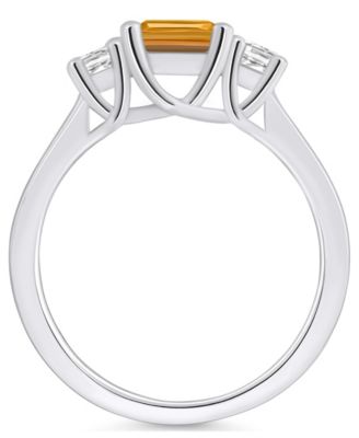 Citrine and Diamond Ring (1-5/8 ct.t.w and 1/4 ct.t.w) 14K White Gold