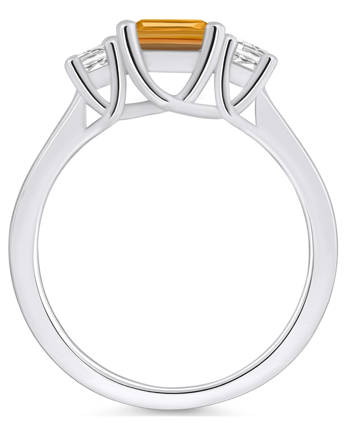 Macy'sand Diamond Ring (1-5/8 ct.t.w and 1/4 ct.t.w) 14K White Gold - Citrine
