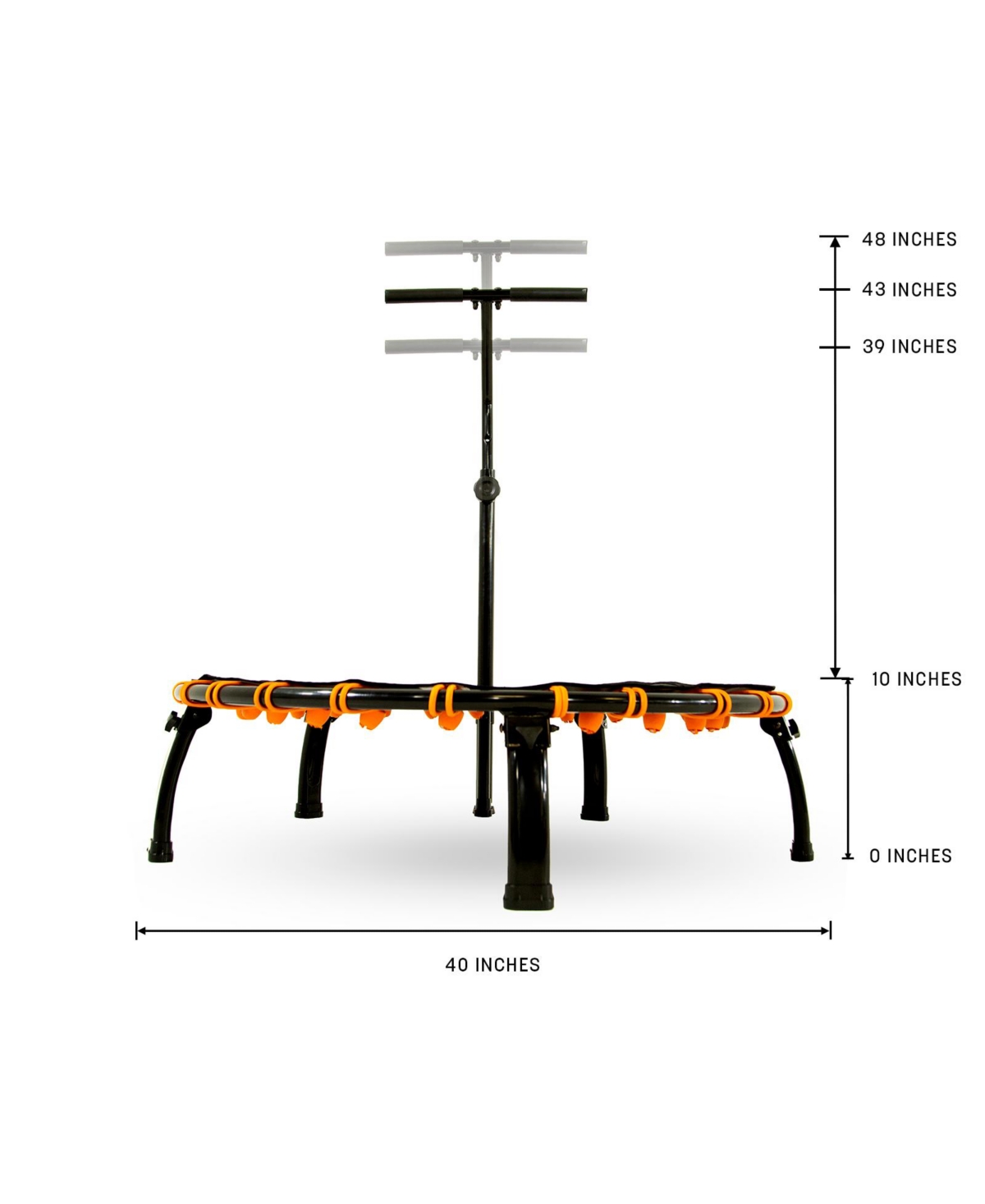 Skyfitness Trampoline With Adjustable Handle, 39" In Black