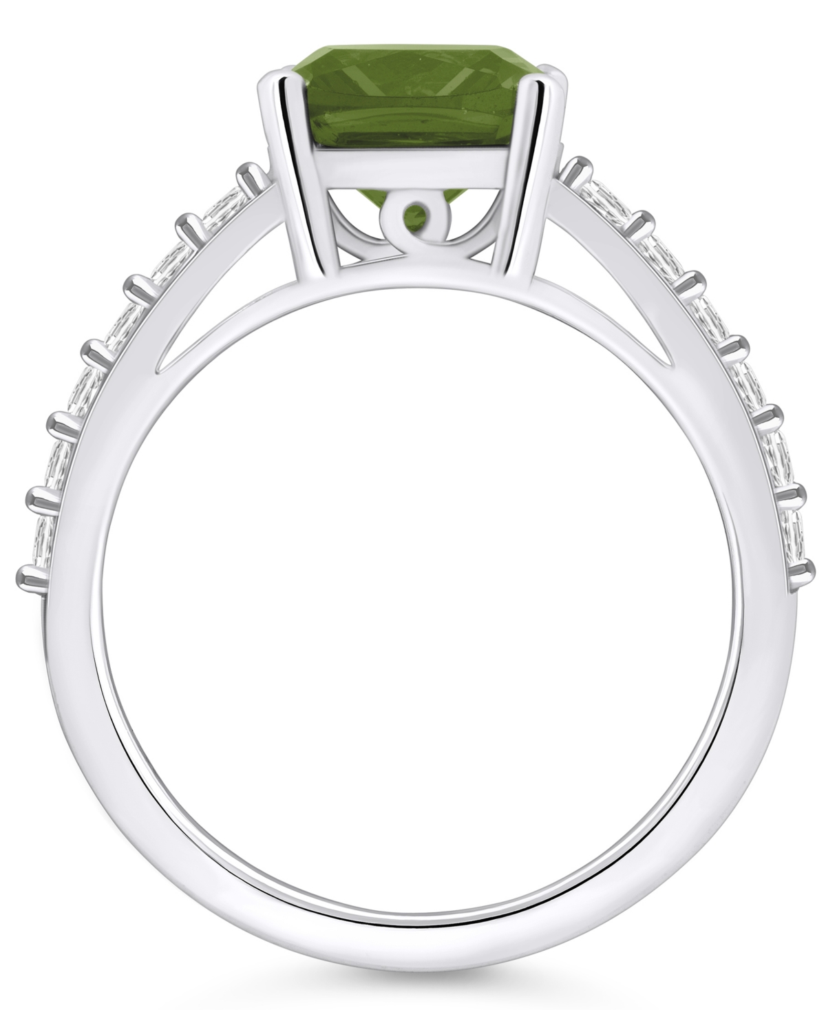 Macy's(2-3/8 Ct. T.w.) and Diamond (1/3 Ct. T.w.) Ring in 14K White Gold - Peridot