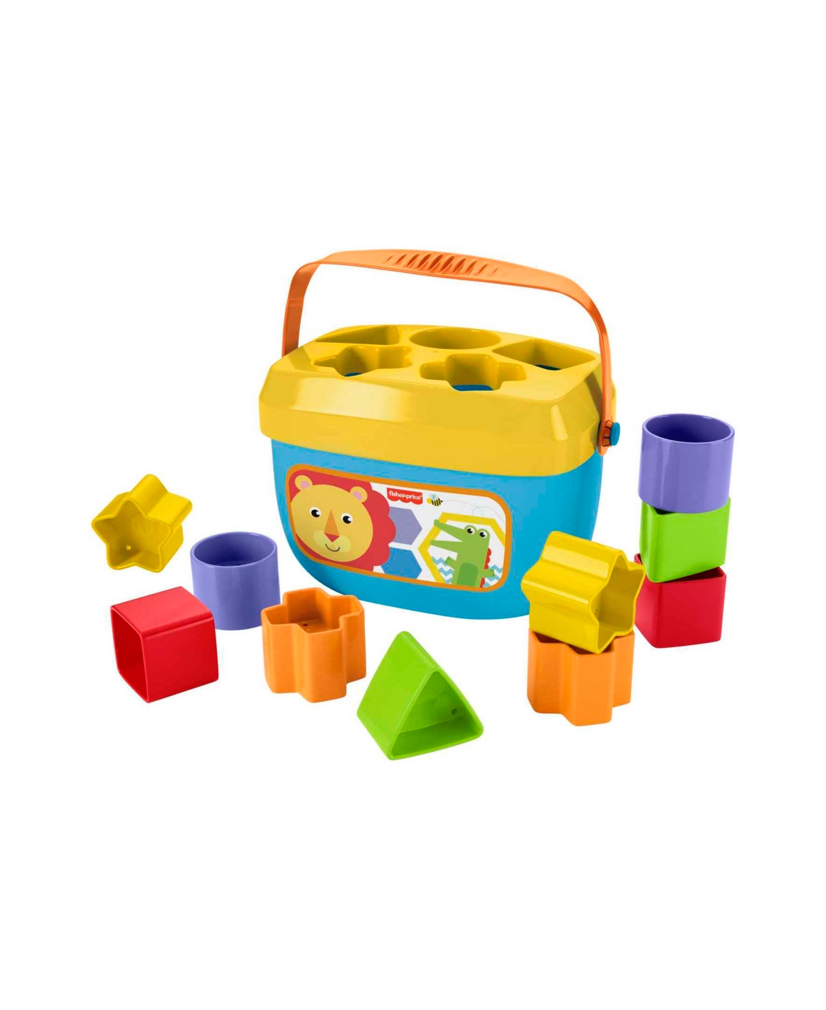 Fisher Price Kids' Fisher-price Baby's First Blocks Shape Sorting Toy With Storage Bucket In Multi