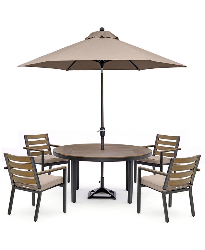 Agio Stockholm Outdoor Aluminum 5Pc. Dining Set (60" Round Dining