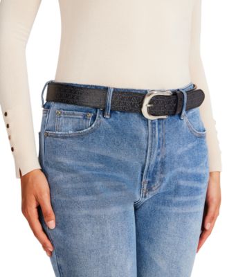 Steve Madden - Fish-Eye-Logo Belt